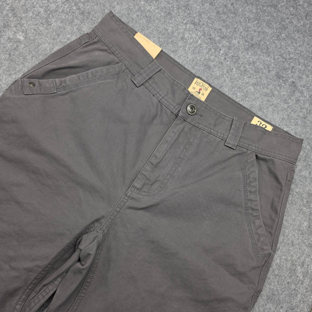 RedHead Mens Gray Canvas Utility Carpenter Work Pants 32x32 New